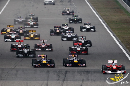 图文-F1中国站正式比赛24辆赛车启动非常壮观