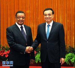 لى كېچياڭ ئېفىيوپىيە زۇڭتۇڭى Mulatu Teshome بىلەن كۆرۈشتى