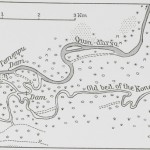 Sketch-map of the place of bifurcation between the Konche-darya and the Qum-darya drawn by Parker C. Chen.