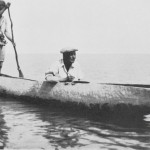 The author in his canoe on Lop-nor